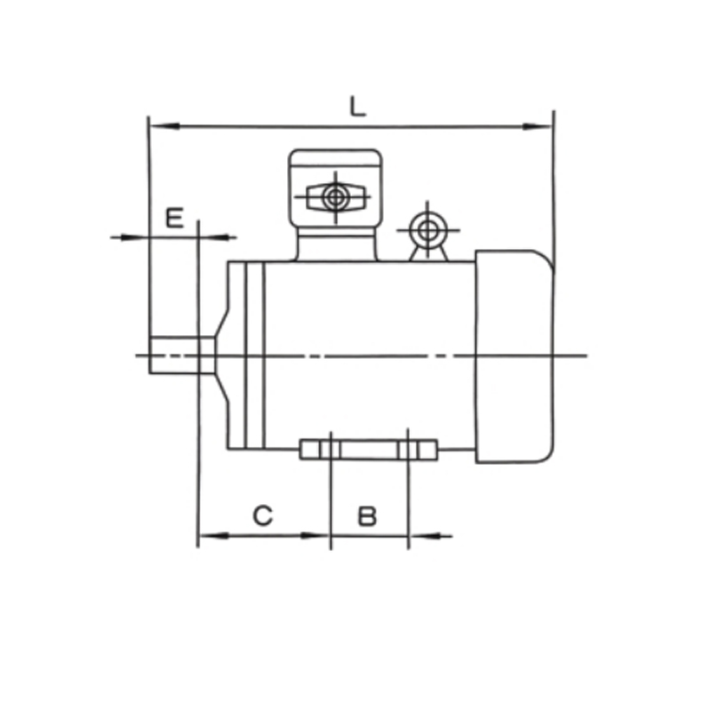 機座帶底腳、端蓋上無凸緣的電動機(B3)